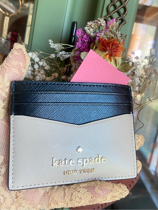 kate spade Handbags - kate spade Two-Tone Black and Beige Card Slot Holder